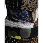 Dolce & Gabbana Multicolor Patchwork Midi Floral Leopard Bodycon Dress DR28960-40