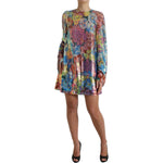 Dolce & Gabbana Multicolor Floral Sequined Shift Mini Dress DR28978-40