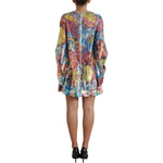 Dolce & Gabbana Multicolor Floral Sequined Shift Mini Dress DR28978-40