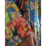 Dolce & Gabbana Multicolor Floral Sequined Shift Mini Dress DR28978-40