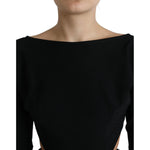 Dolce & Gabbana Black Viscose Cut Out A-line Long Sleeves Mini Dress DR28992-40