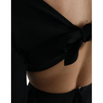 Dolce & Gabbana Black Viscose Cut Out A-line Long Sleeves Mini Dress DR28992-40