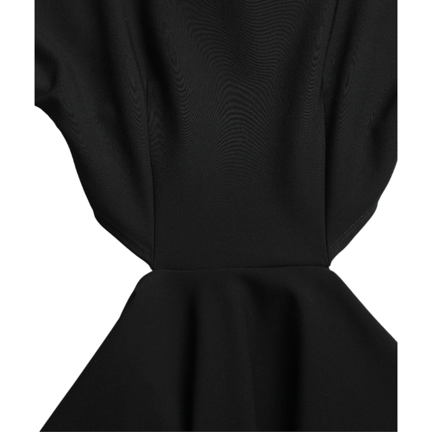 Dolce & Gabbana Black Viscose Cut Out A-line Long Sleeves Mini Dress DR28992-40