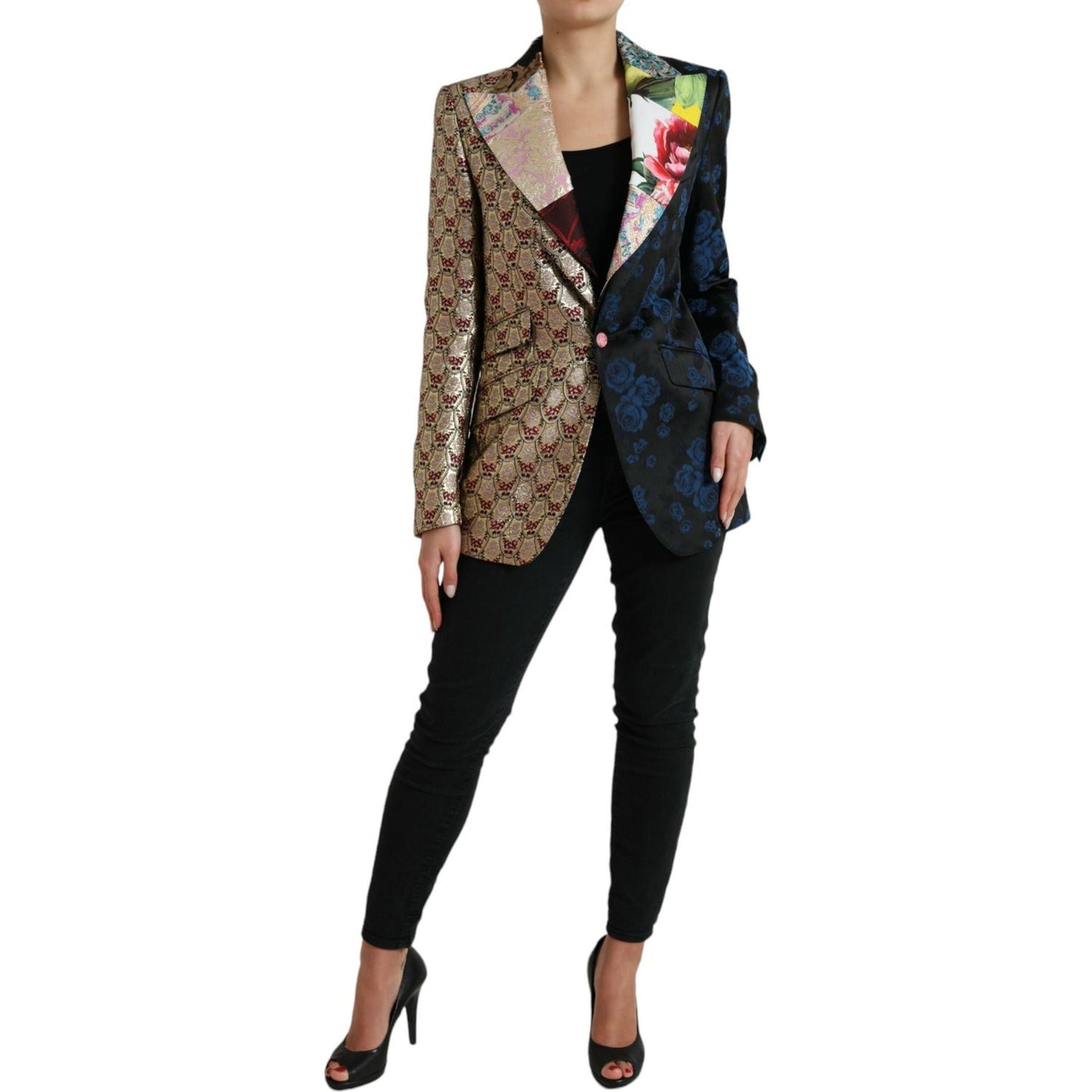Dolce & Gabbana Multicolor Floral Patchwork Jacquard Jacket JKT3315-40