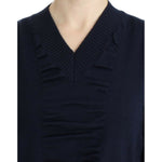Costume National Dark blue V-neck wool sweater SIG12054-2