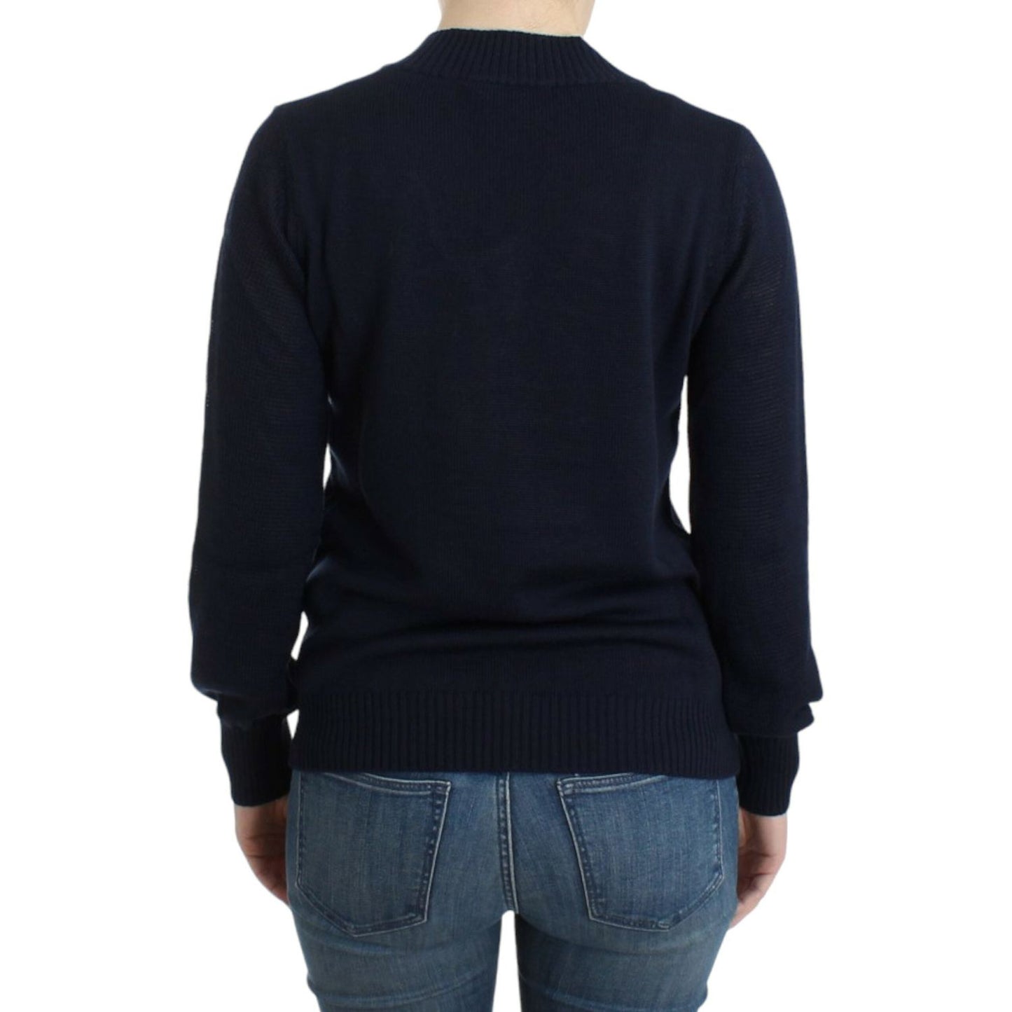 Costume National Dark blue V-neck wool sweater SIG12054-2