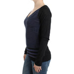 Costume National Black striped V-neck sweater SIG12050-2