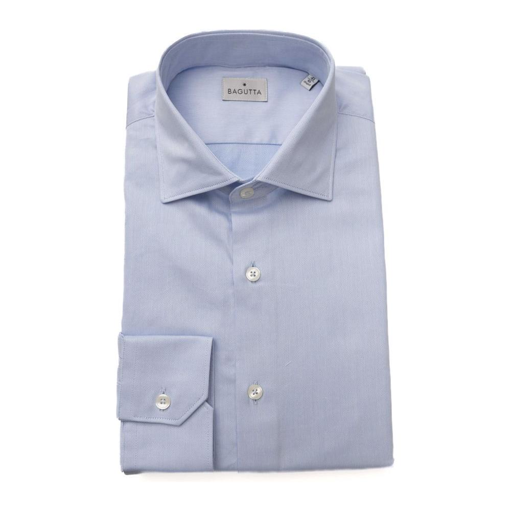 Bagutta Light Blue Cotton Men Shirt BA-23950-IT47 | 6XL