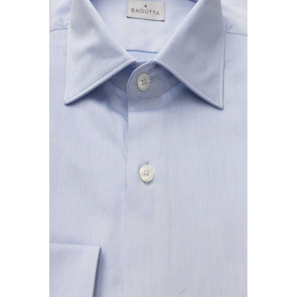 Bagutta Light Blue Cotton Men Shirt BA-23950-IT47 | 6XL
