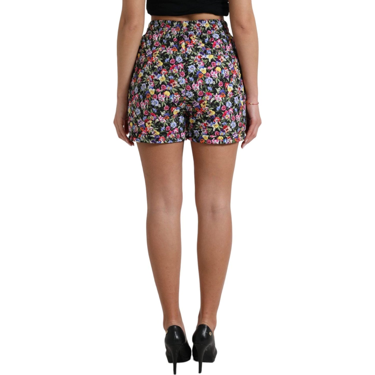 Dolce & Gabbana Multicolor Floral High Waist Hot Pants Shorts PAN74898