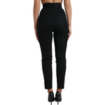 Dolce & Gabbana Black Wool High Waist Tapered Pants PAN74975-40