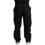 Dolce & Gabbana Black Polyester Logo Straight Pants PAN75049-54