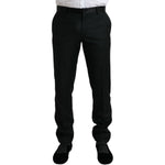 Dolce & Gabbana Black Wool Slim Fit Formal Trouser Dress Pants PAN75051-50