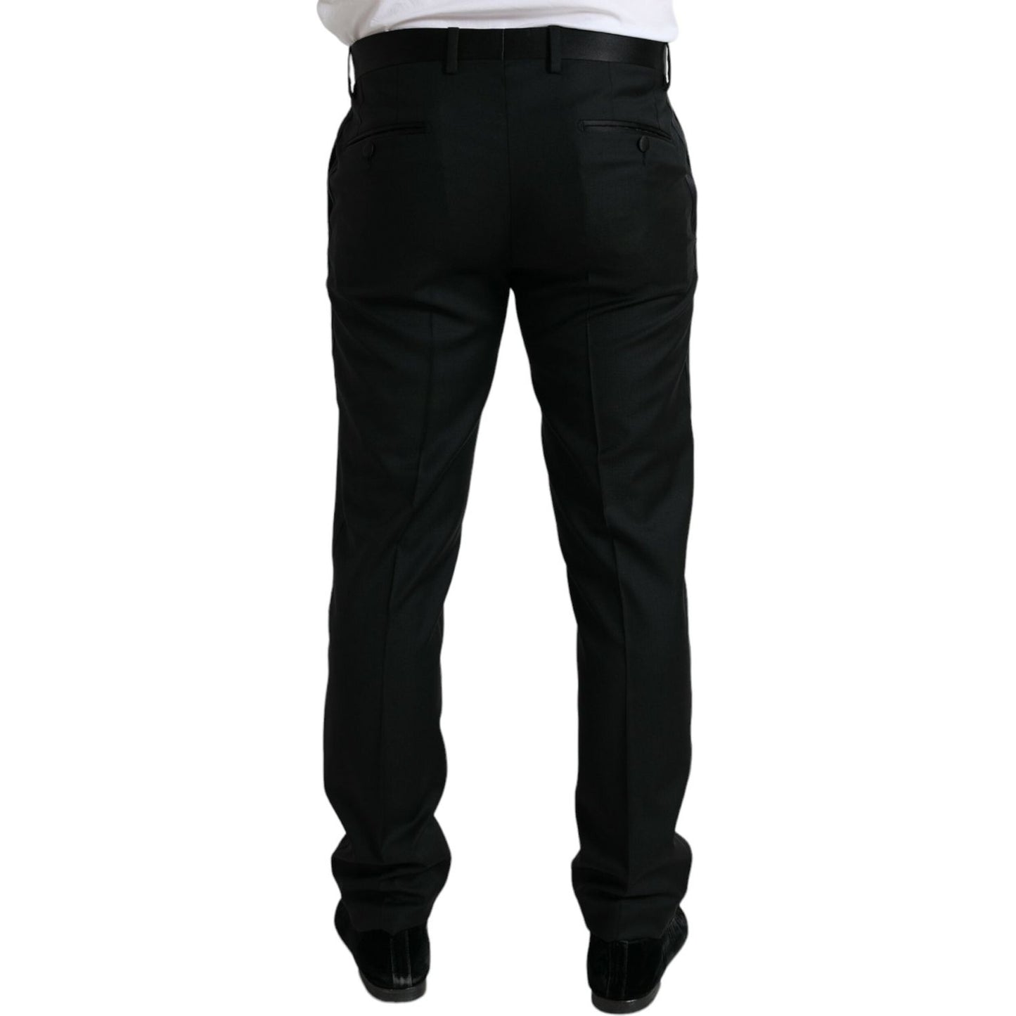 Dolce & Gabbana Black Wool Slim Fit Formal Trouser Dress Pants PAN75051-50