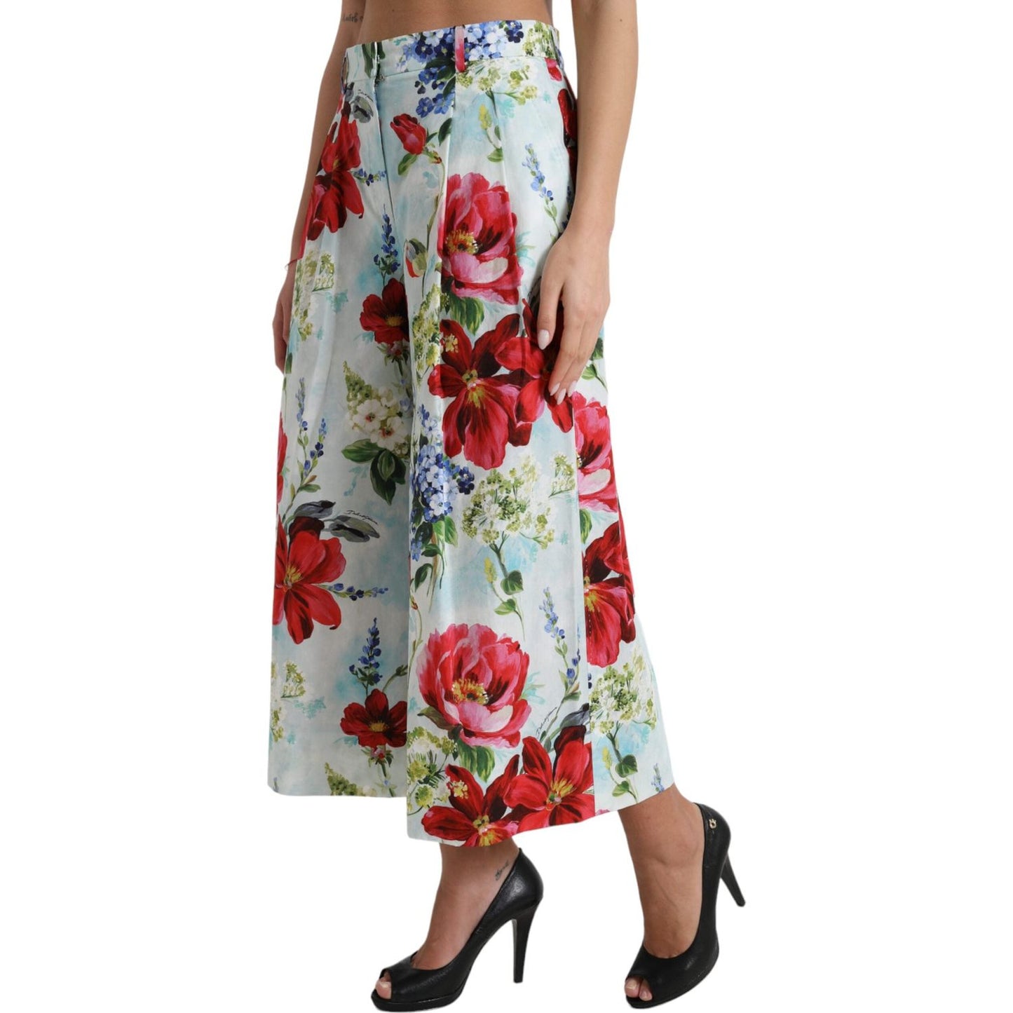 Dolce & Gabbana Multicolor Floral High Waist Wide Leg Pants PAN74955-42