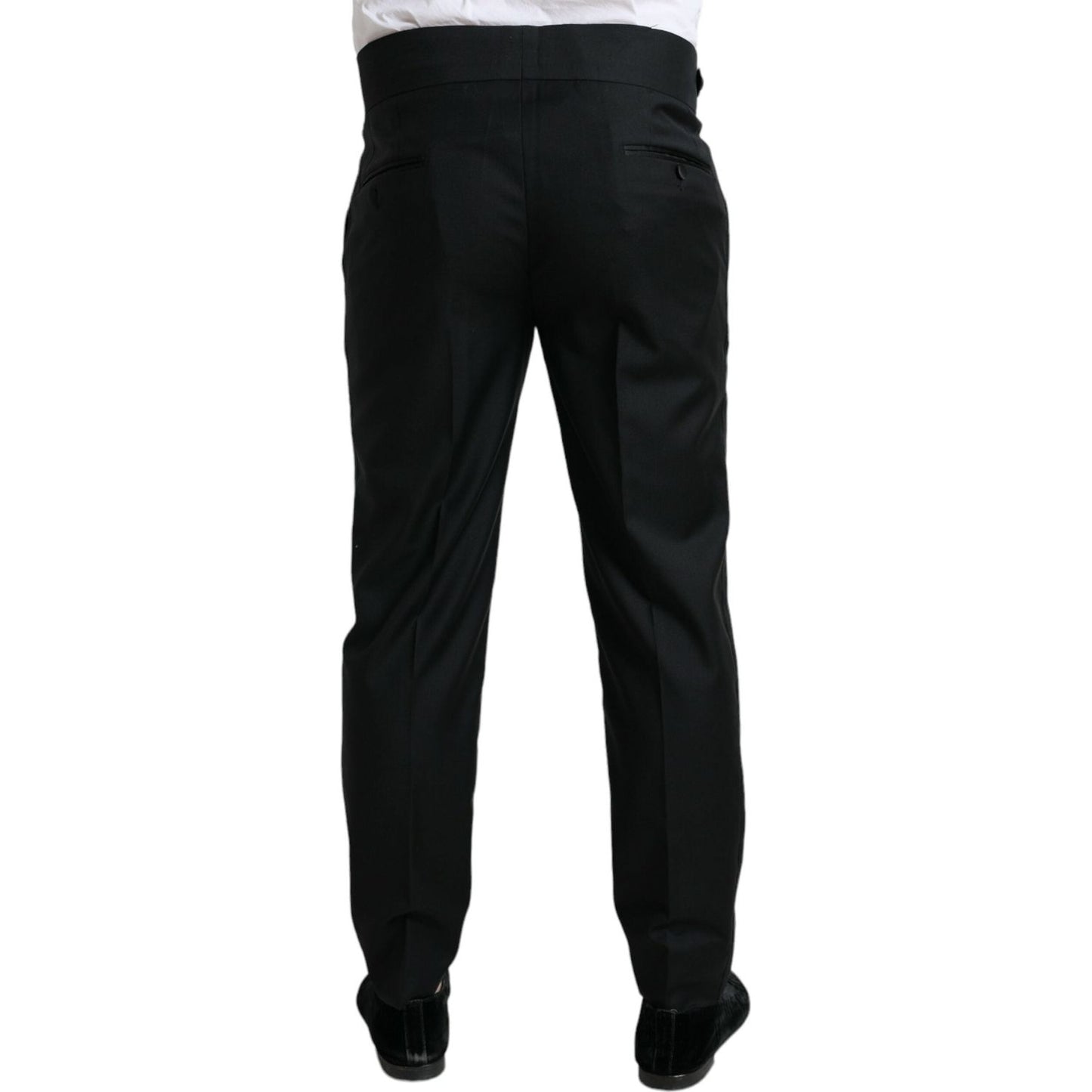 Dolce & Gabbana Black Wool Slim Fit Formal Trouser Dress Pants PAN75052-50