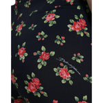 Dolce & Gabbana Black Floral Wool High Waist Tapered Pants PAN74954-40