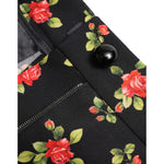 Dolce & Gabbana Black Floral Wool High Waist Tapered Pants PAN74954-40