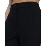 Dolce & Gabbana Black Wool High Waist Straight Pants PAN74978-46