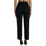 Dolce & Gabbana Black Wool High Waist Straight Pants PAN74978-46