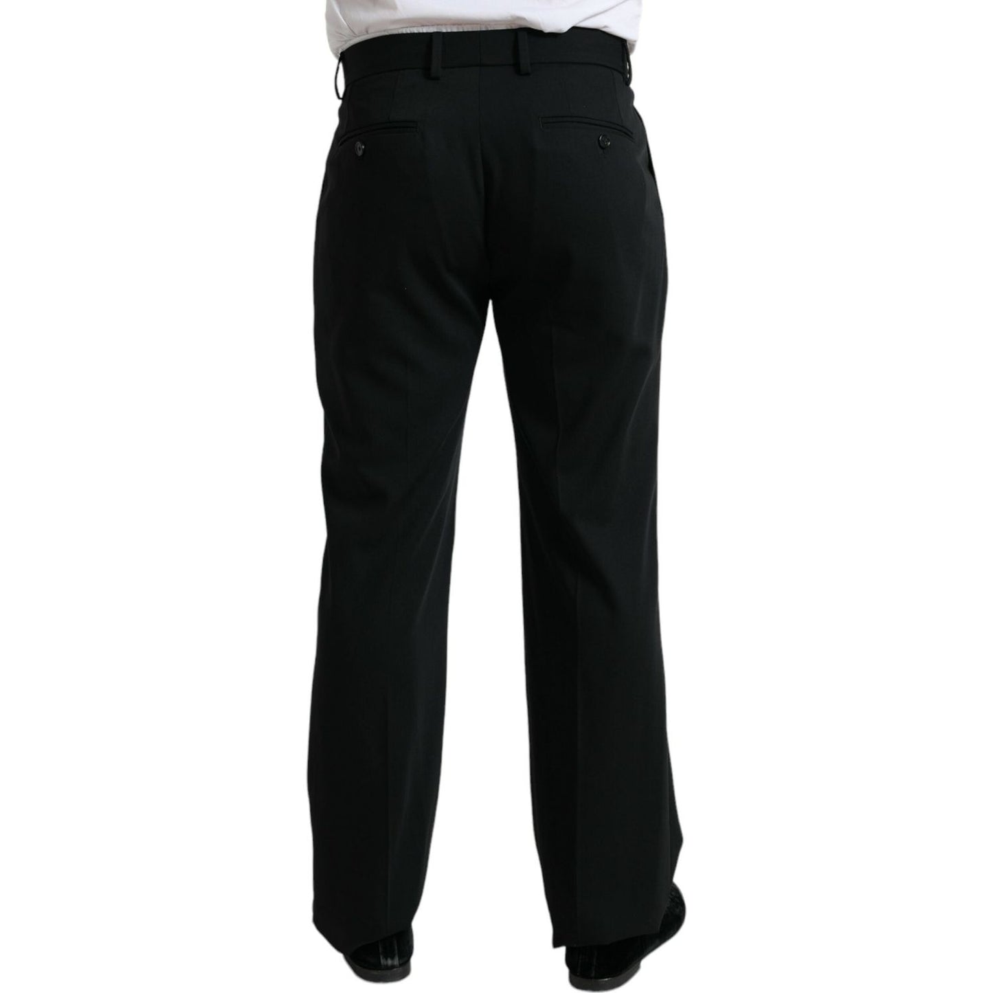 Dolce & Gabbana Black Wool Formal Straight Fit Dress Pants PAN75058-48
