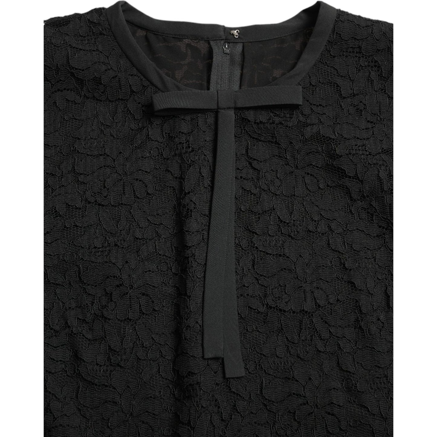 Dolce & Gabbana Black STAFF Blouse Floral Lace Nylon Top TSH84236-42
