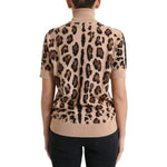 Dolce & Gabbana Beige Leopard Print Wool Turtleneck Top TSH84242-50