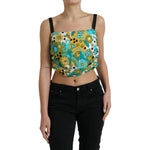 Dolce & Gabbana Multicolor Floral Sleeveless Cropped Top TSH84302-50