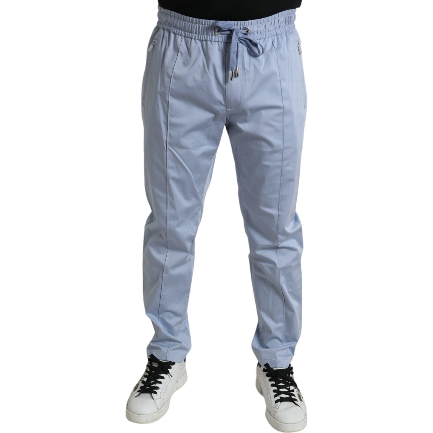 Dolce & Gabbana Light Blue Cotton Stretch Jogger Pants PAN74929-52