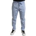 Dolce & Gabbana Light Blue Cotton Stretch Jogger Pants PAN74929-52