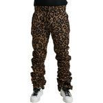 Dolce & Gabbana Brown Leopard Jacquard Jogger Pants PAN75042-50