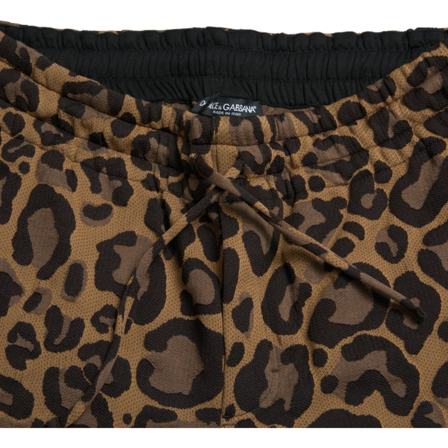 Dolce & Gabbana Brown Leopard Jacquard Jogger Pants PAN75042-50