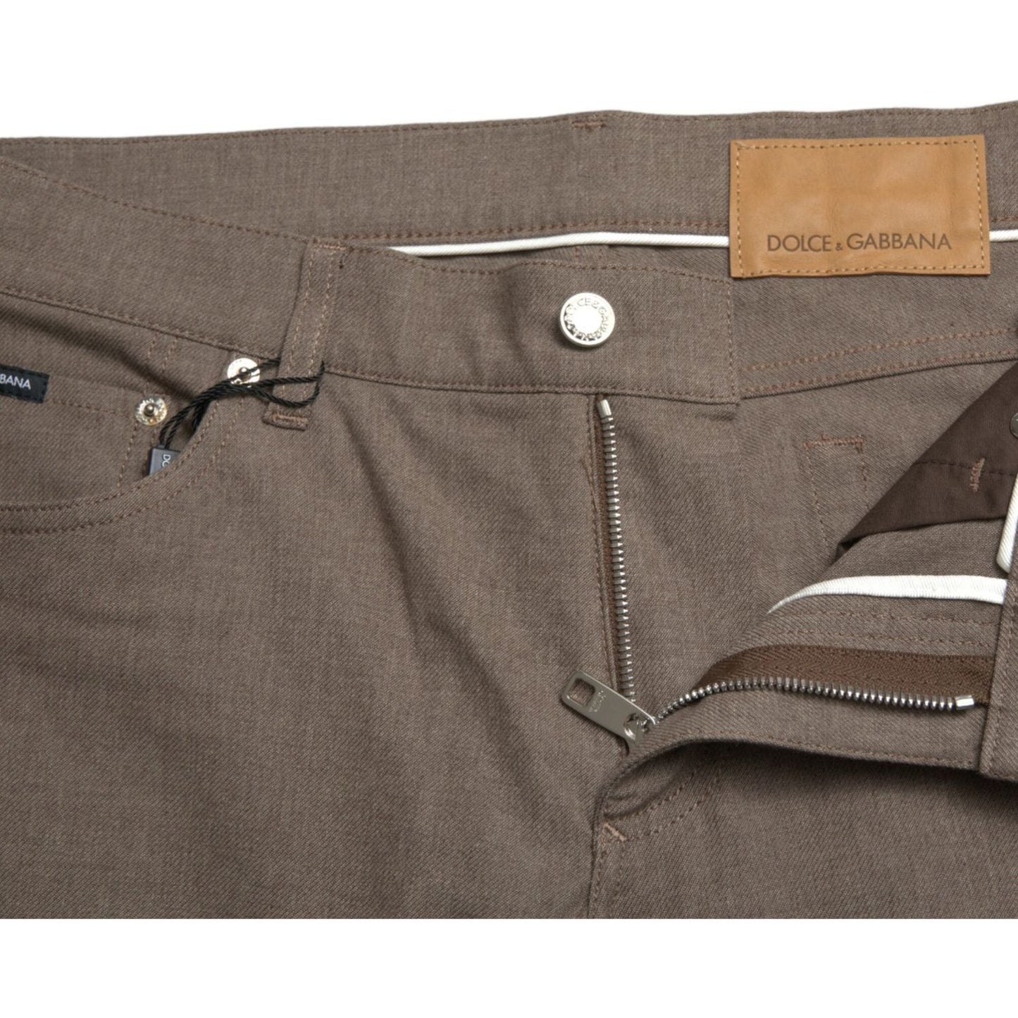 Dolce & Gabbana Brown Cotton Stretch Skinny Men Pants PAN75044-48