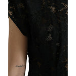 Dolce & Gabbana Black Floral Lace Cotton A-line Mini Dress DR28732-42