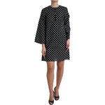 Dolce & Gabbana Black White Polka Dot Nylon Shift Mini Dress DR281001-40