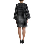 Dolce & Gabbana Black White Polka Dot Nylon Shift Mini Dress DR281001-40