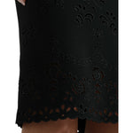 Dolce & Gabbana Black Floral Lace Viscose Bodycon Midi Dress DR281010-40