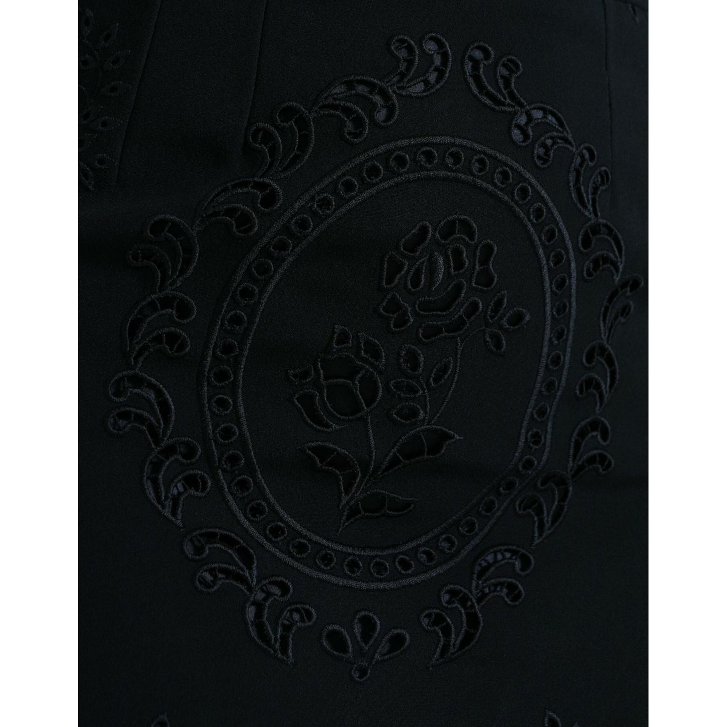 Dolce & Gabbana Black Floral Lace Viscose Bodycon Midi Dress DR281010-40