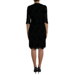 Dolce & Gabbana Black Floral Lace Cotton Bodycon Dress DR281038-40