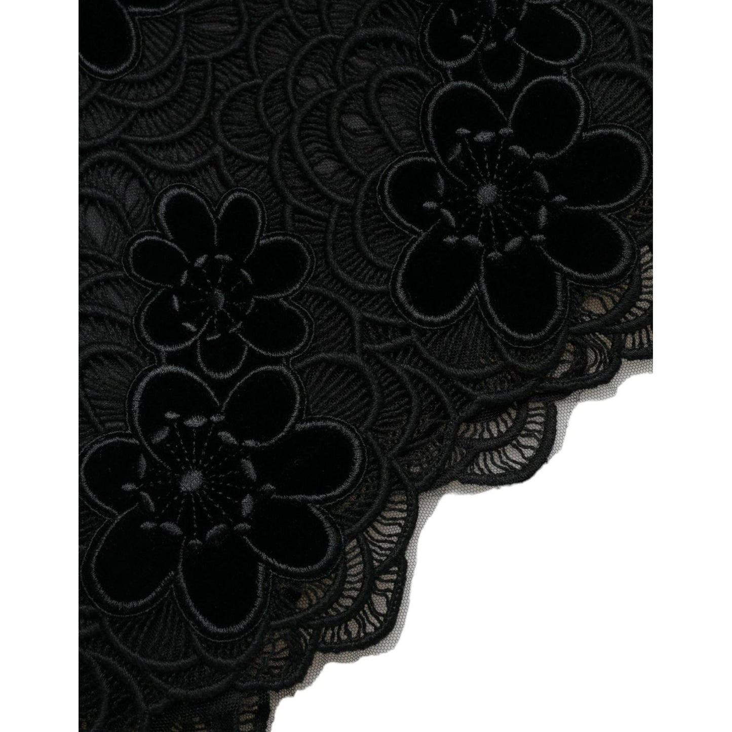 Dolce & Gabbana Black Floral Lace Cotton Bodycon Dress DR281038-40