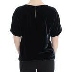 Dolce & Gabbana Black velvet shortsleeved blouse SIG13218-1