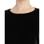Dolce & Gabbana Black velvet shortsleeved blouse SIG13218-1