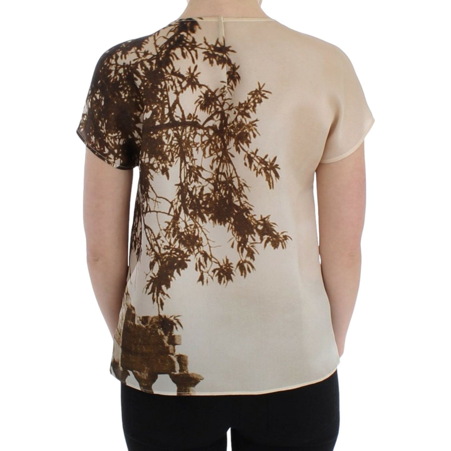 Dolce & Gabbana Brown Taormina silk blouse SIG13216-1