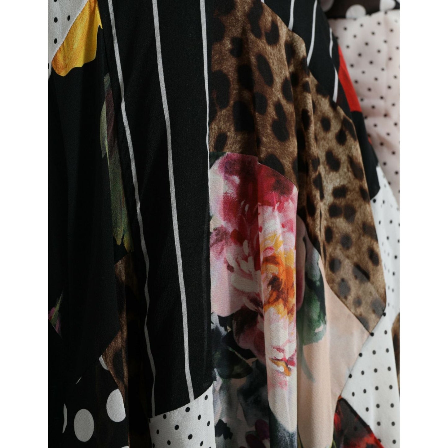 Dolce & Gabbana Multicolor Patchwork Floral Leopard Dress
