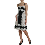 Dolce & Gabbana Black White Lace See Through A-Line Sleeveless Dress DR281046-40