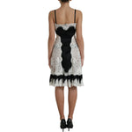 Dolce & Gabbana Black White Lace See Through A-Line Sleeveless Dress DR281046-40