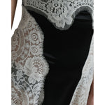 Dolce & Gabbana Black White Lace See Through A-Line Sleeveless Dress DR281046-40