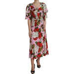 Dolce & Gabbana Multicolor Floral Crystal Embellished A-line Dress DR281066-42