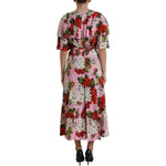 Dolce & Gabbana Multicolor Floral Crystal Embellished A-line Dress DR281066-42