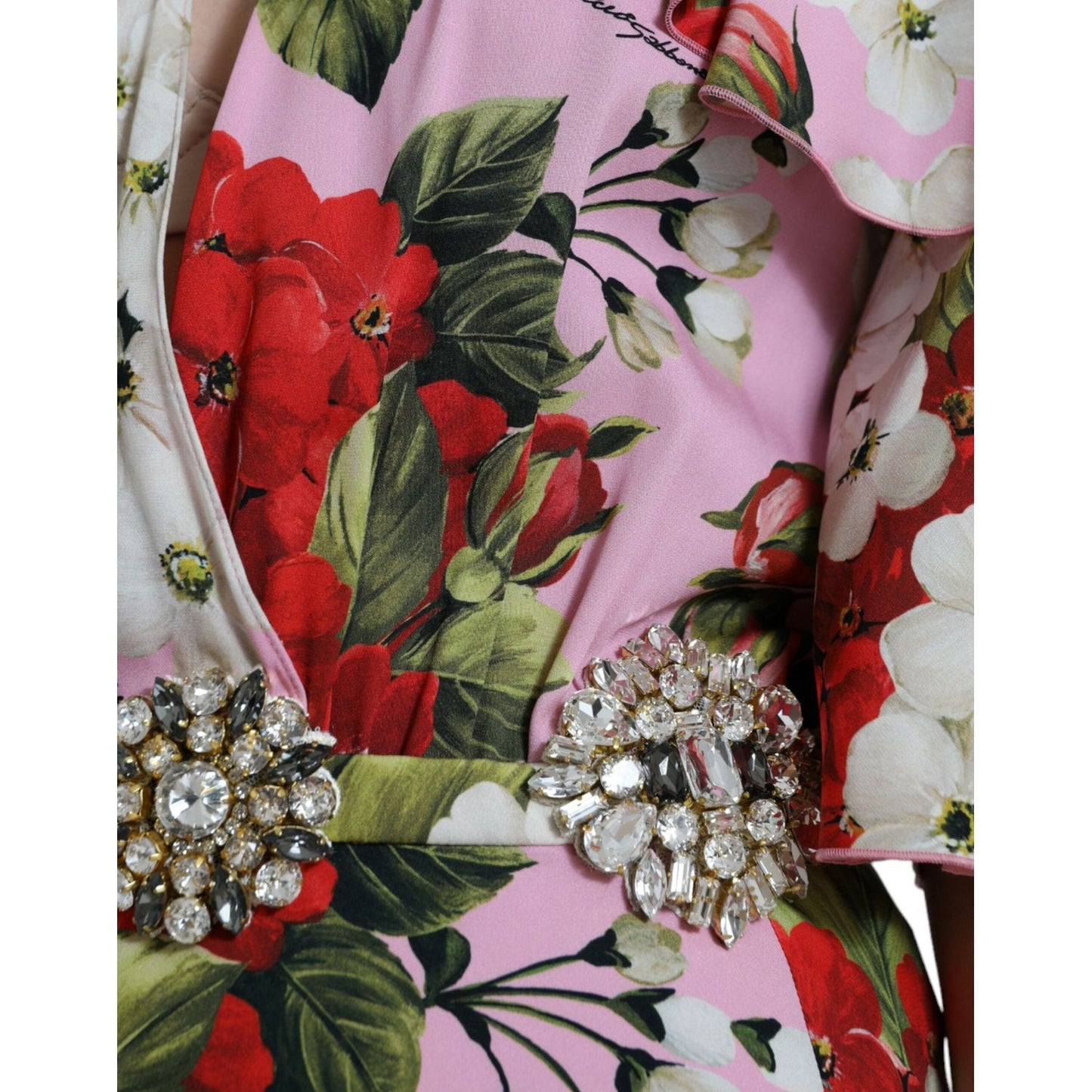 Dolce & Gabbana Multicolor Floral Crystal Embellished A-line Dress DR281066-42